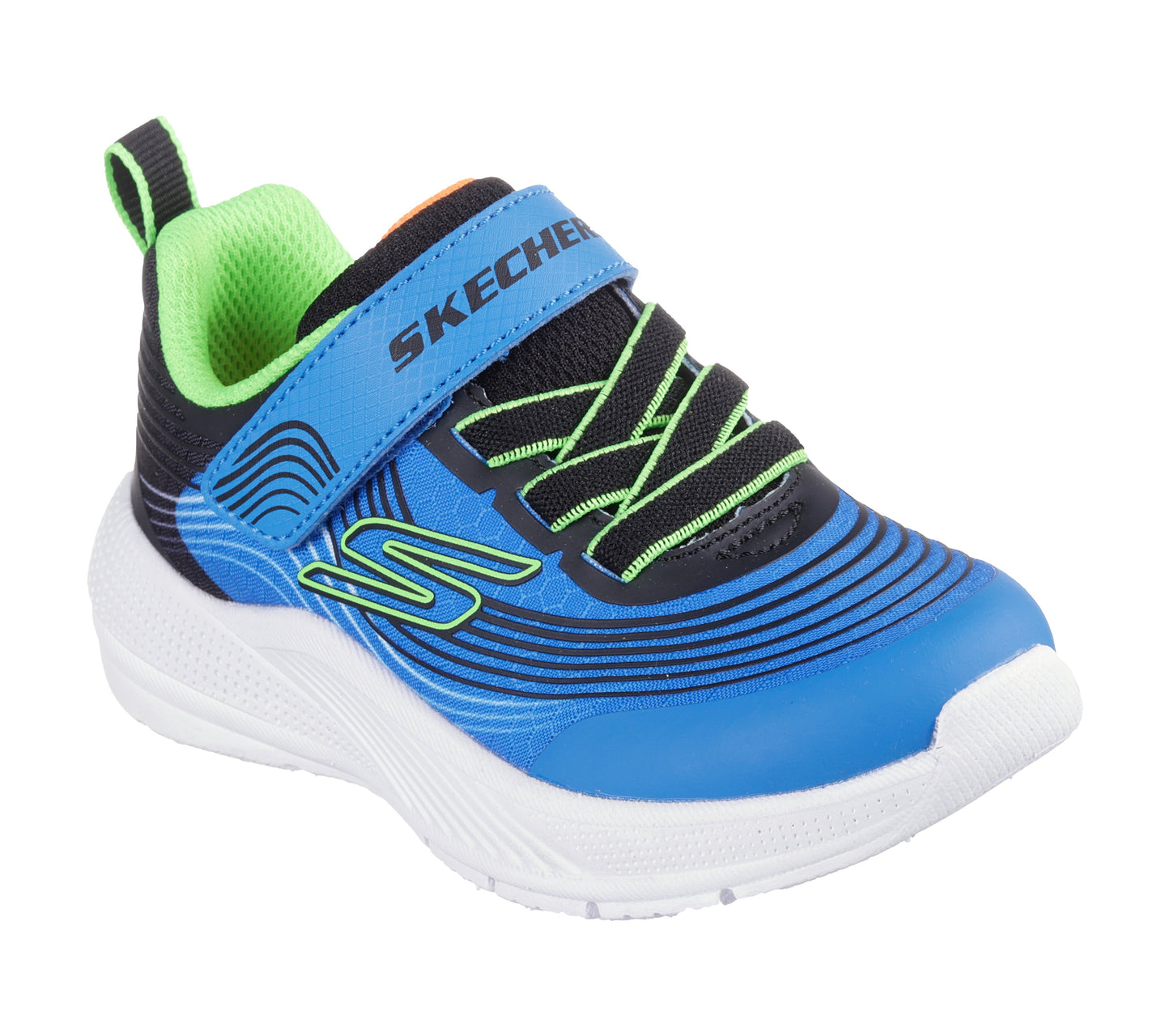 Skechers Microspec Advance Boys Blue Lime Infant Trainer