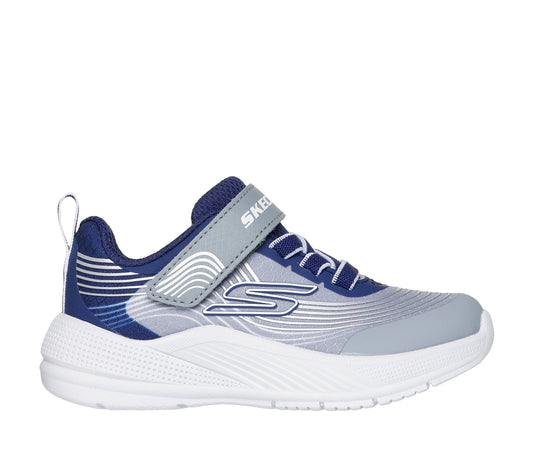 Skechers Microspec Advance Boys Navy Light Grey Infant Trainer