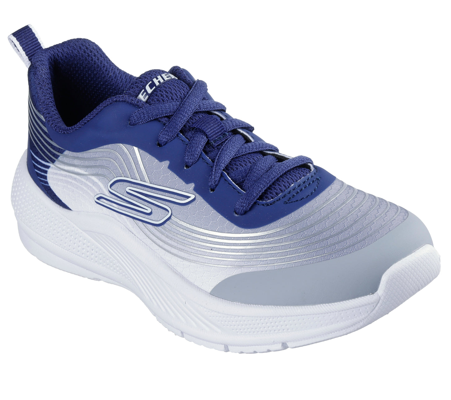 Skechers Microspec Advance Reconix Boys Navy Light Grey Trainer