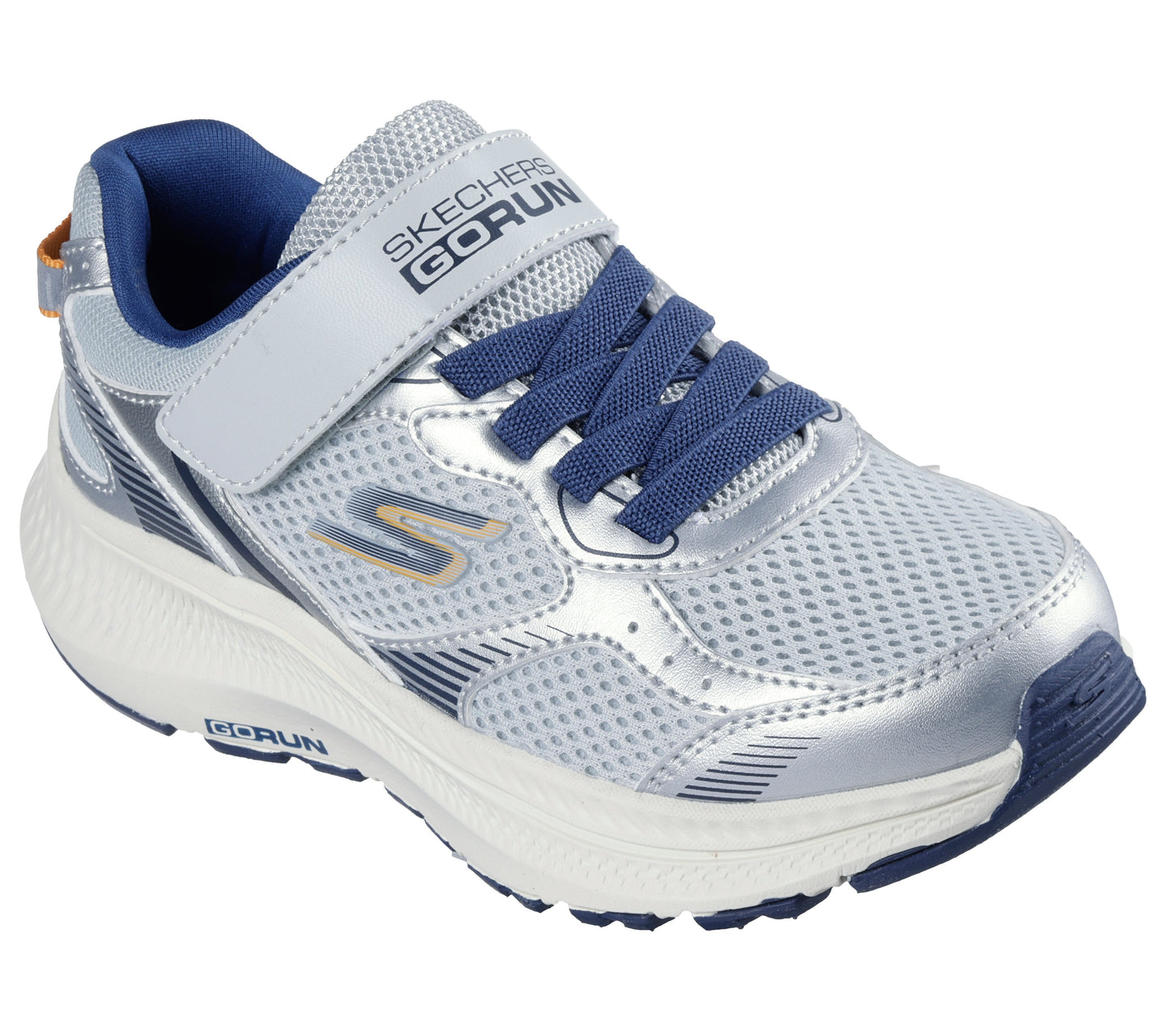 Skechers Go Run Consistent Level Boys Silver Navy Trainer