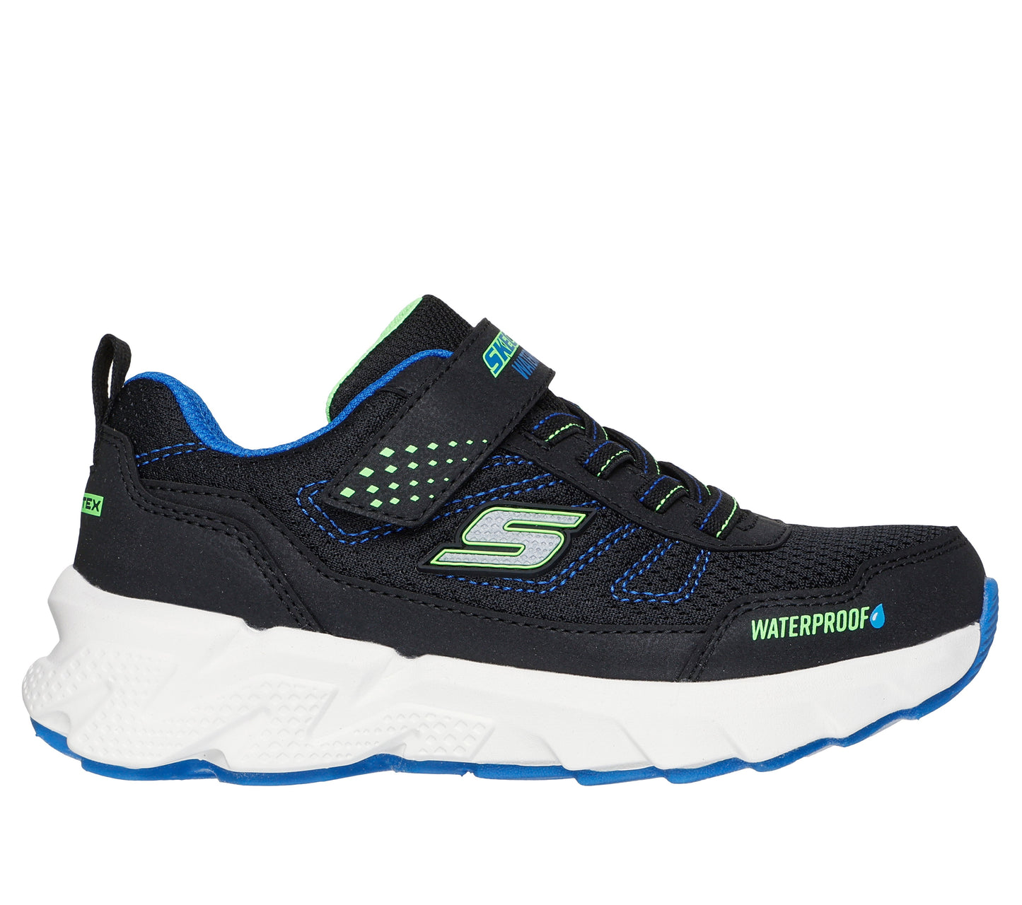 Skechers Elite Sport Tread Boys Waterproof Black Blue Trainer