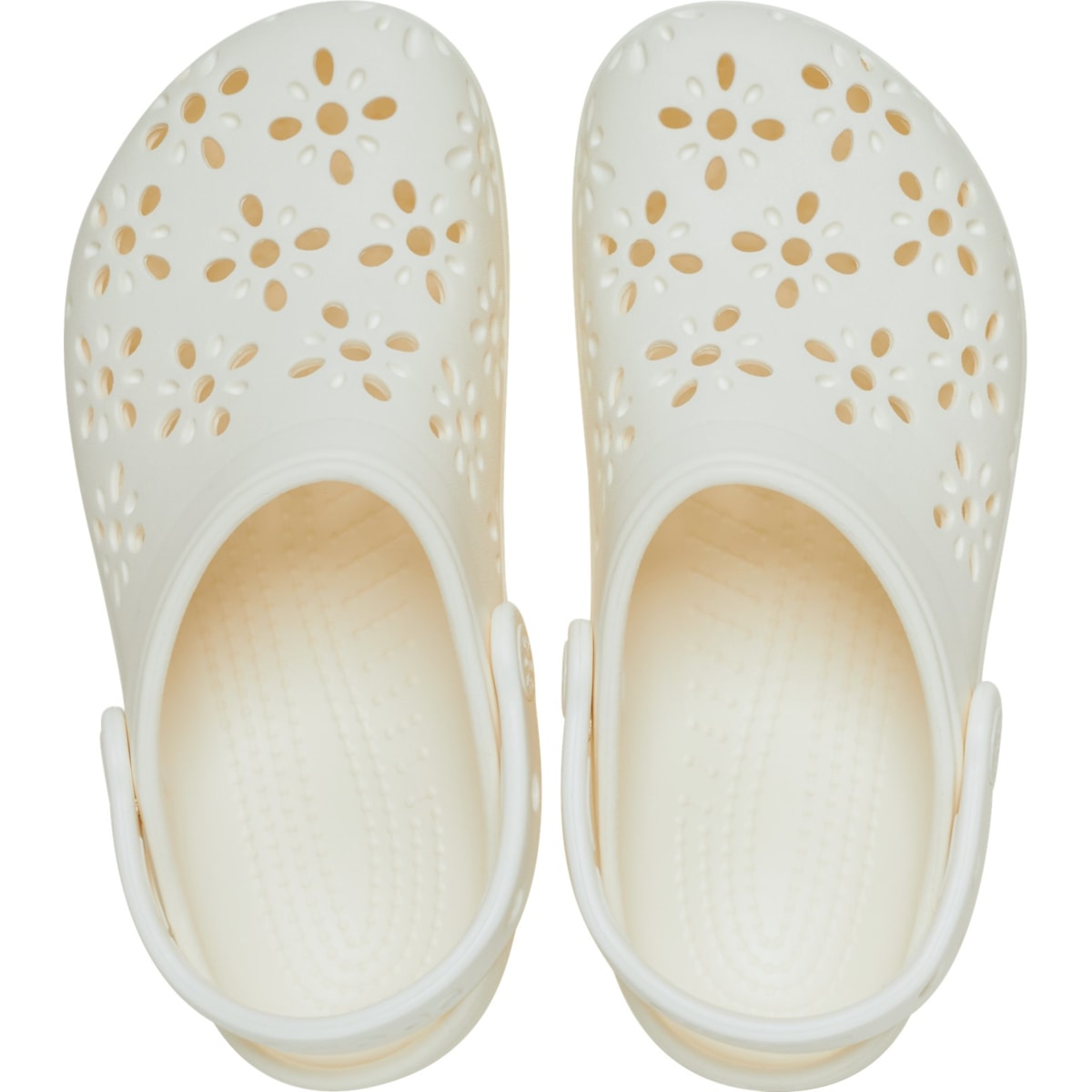 Crocs Classic Floral Cut Out Chalk Clog
