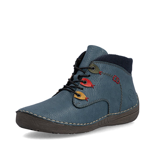 Rieker 5254414 Womens Blue Lace Ankle Boot
