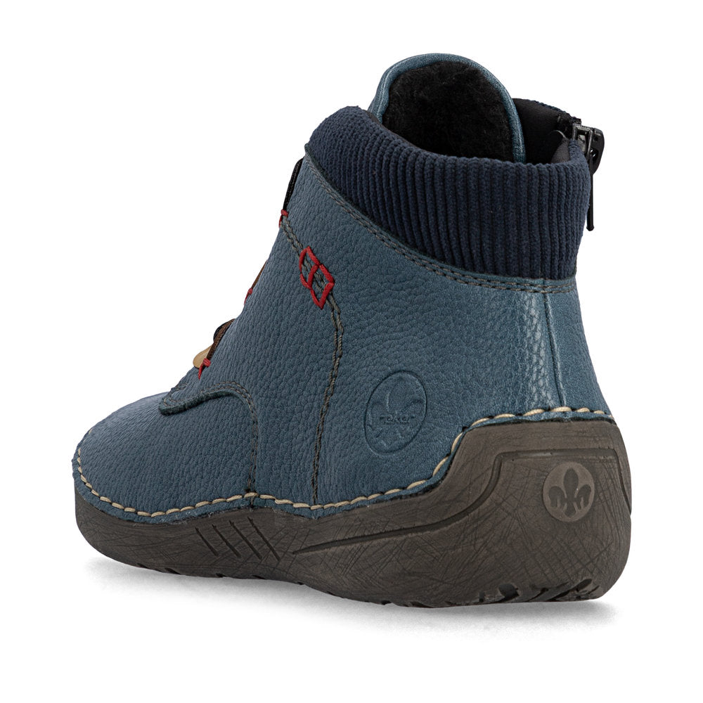 Rieker 5254414 Womens Blue Lace Ankle Boot