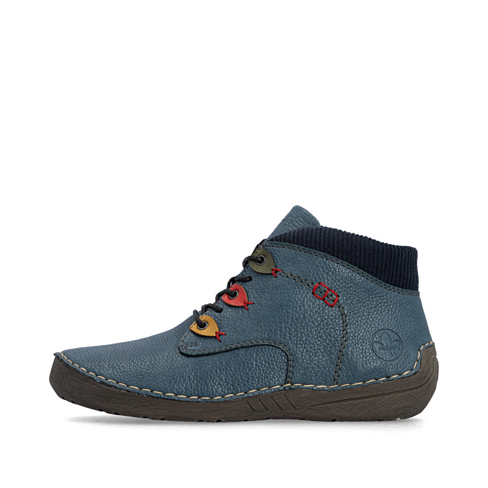 Rieker 5254414 Womens Blue Lace Ankle Boot