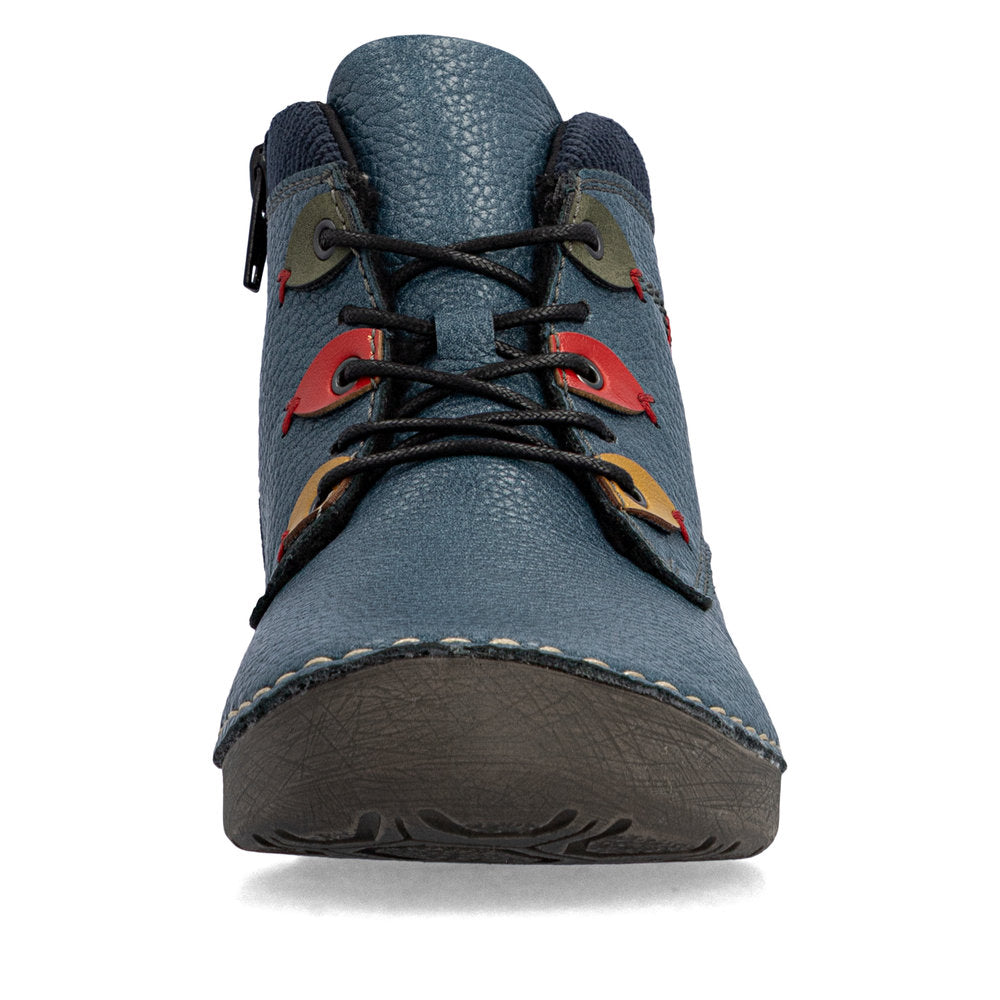 Rieker 5254414 Womens Blue Lace Ankle Boot