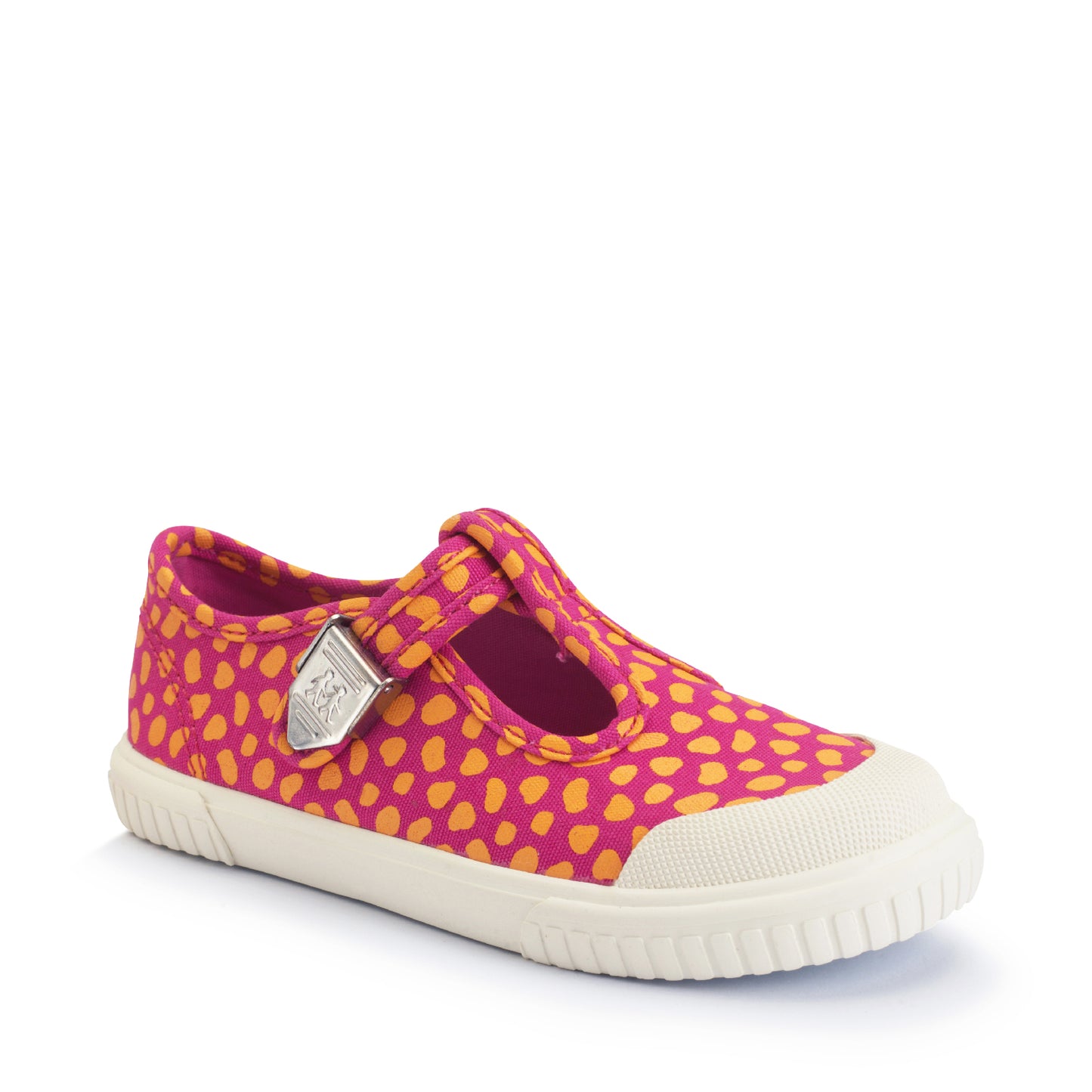 Start Rite Skipper Girls Pink Orange Canvas T-Bar Shoe