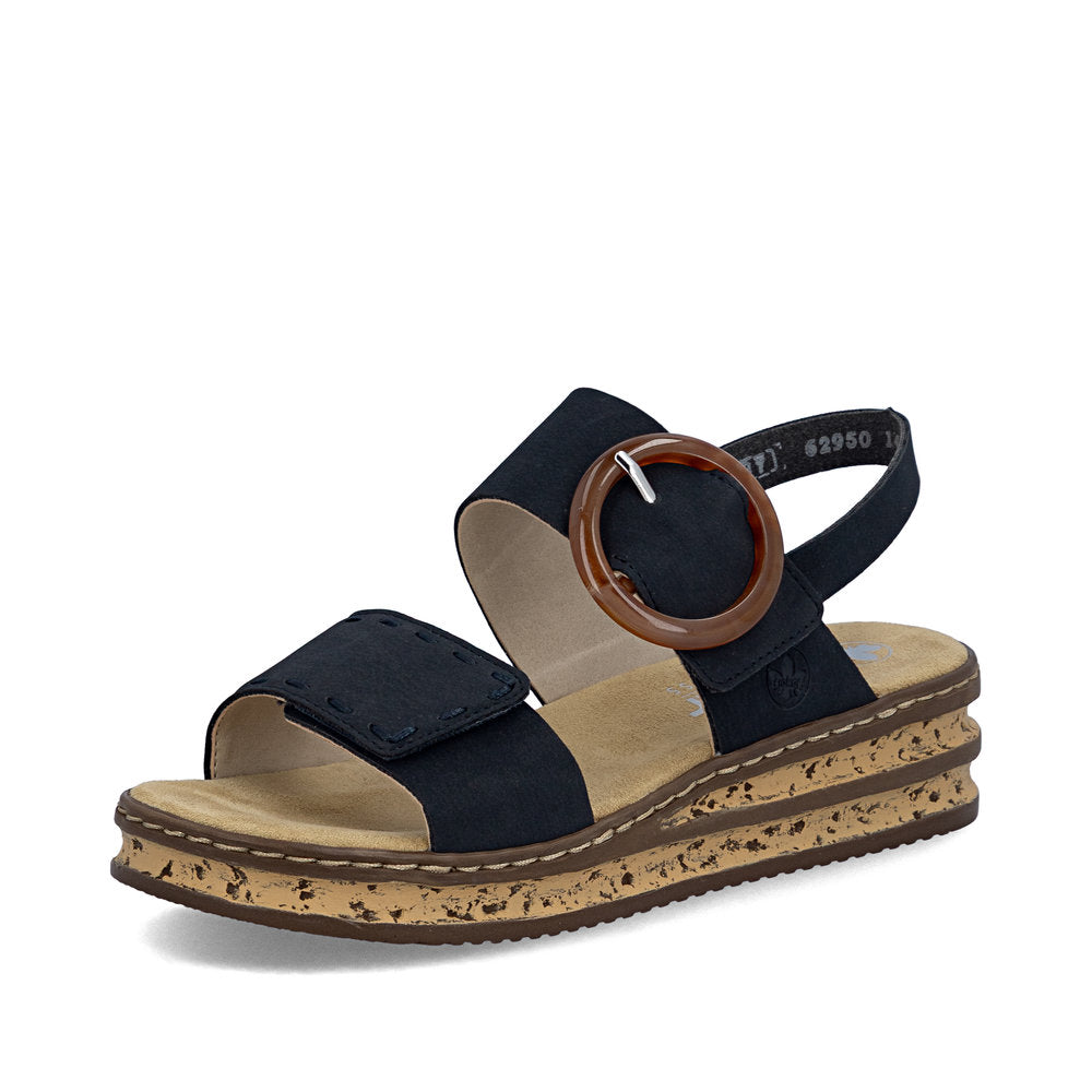 Rieker 6295014 Womens Navy Buckle Sandal