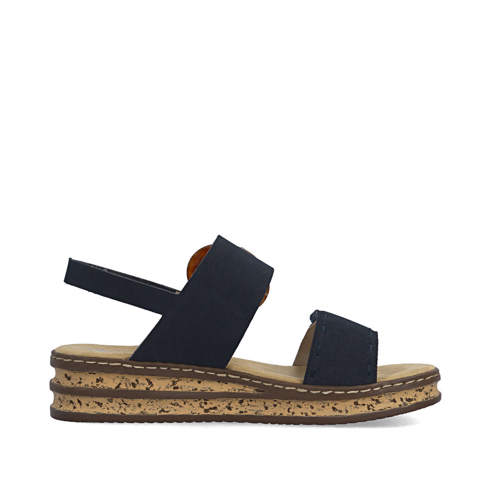 Rieker 6295014 Womens Navy Buckle Sandal