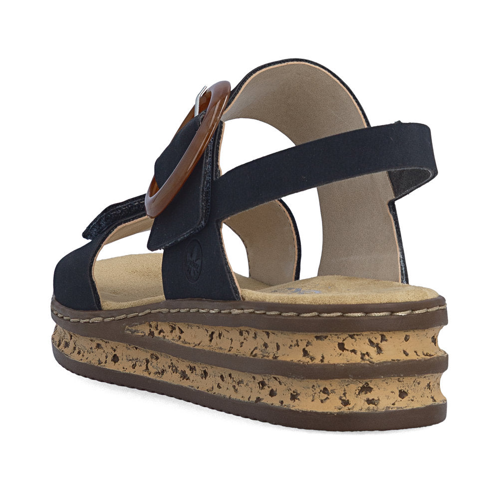 Rieker 6295014 Womens Navy Buckle Sandal