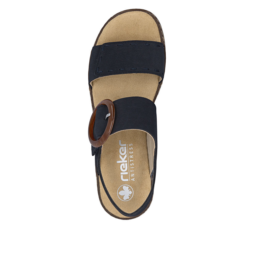 Rieker 6295014 Womens Navy Buckle Sandal