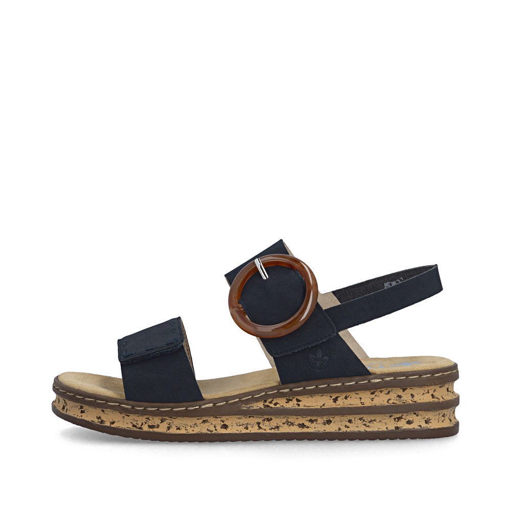 Rieker 6295014 Womens Navy Buckle Sandal