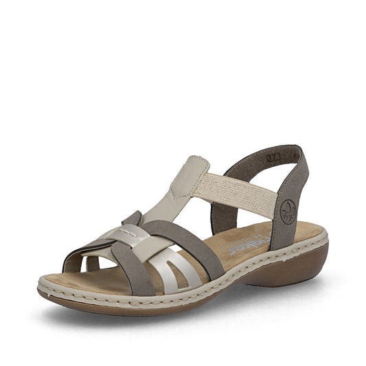 Rieker 6591864 Womens Metallic Neutral Combi Sandal