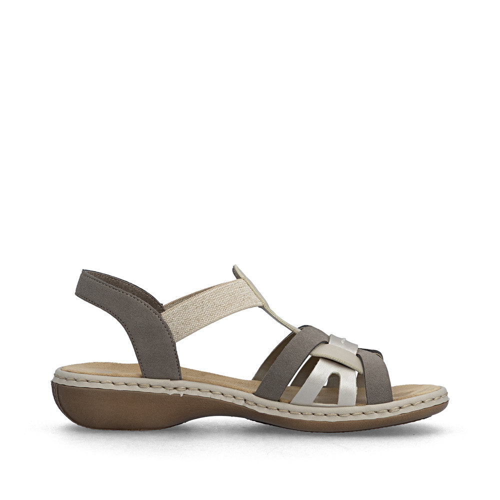 Rieker 6591864 Womens Metallic Neutral Combi Sandal