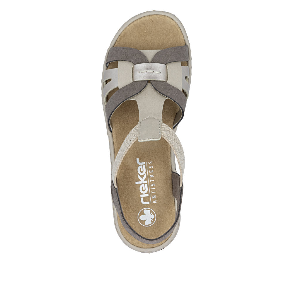 Rieker 6591864 Womens Metallic Neutral Combi Sandal