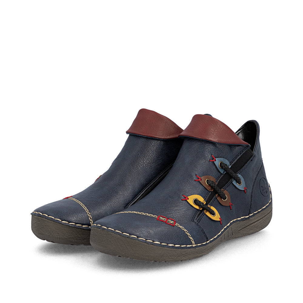 Rieker 7258114 Womens Navy Toggle Ankle Boot