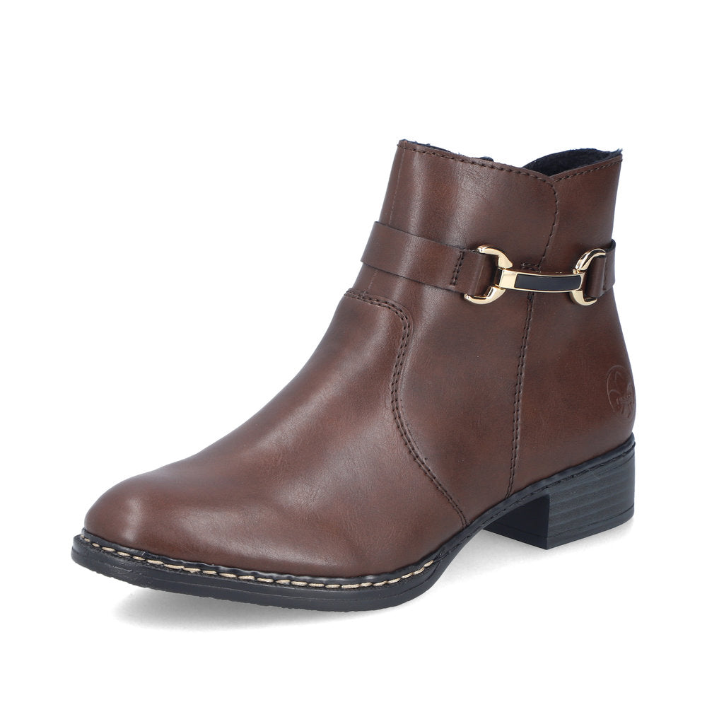 Rieker 7348725 Womens Brown Clasp Ankle Boot