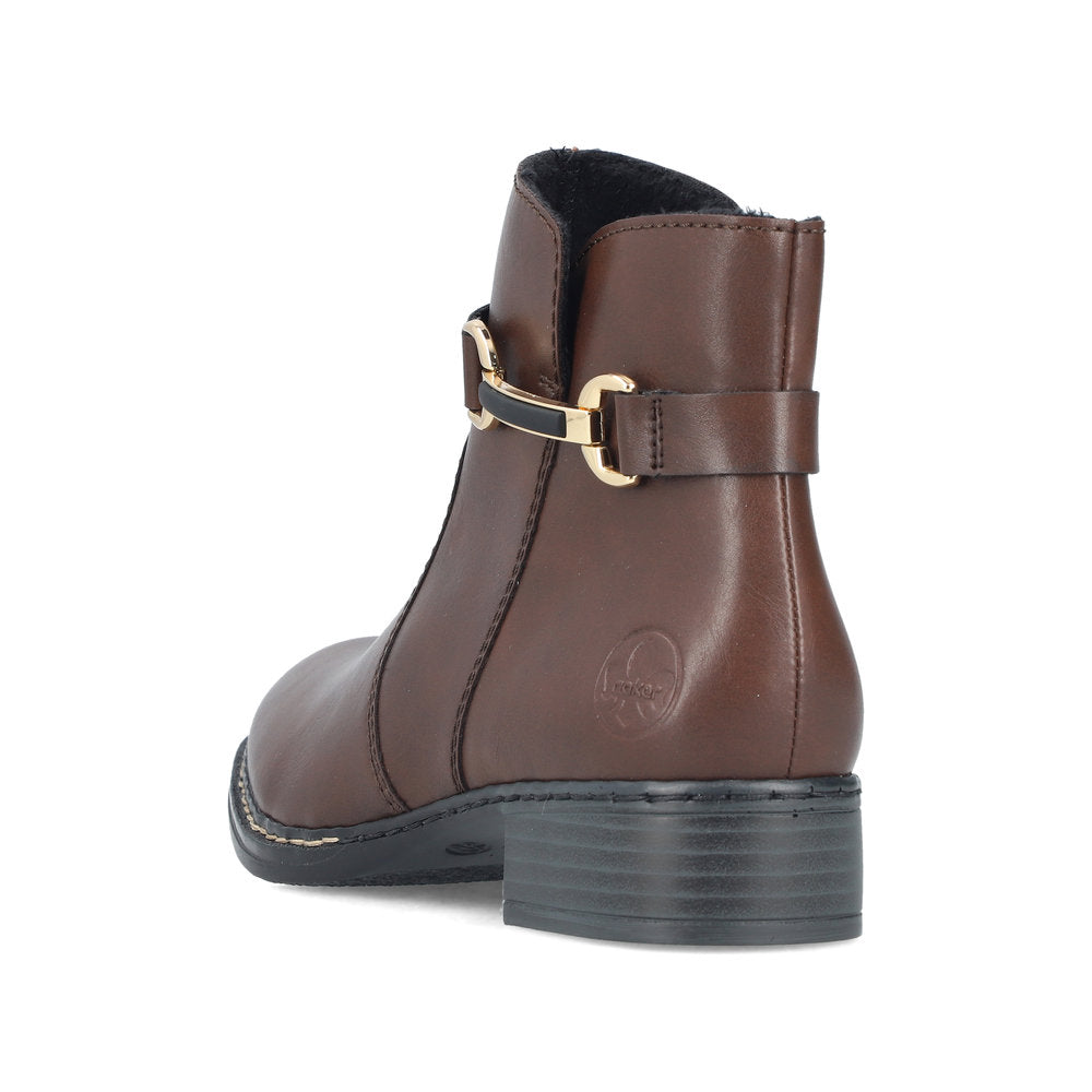 Rieker 7348725 Womens Brown Clasp Ankle Boot