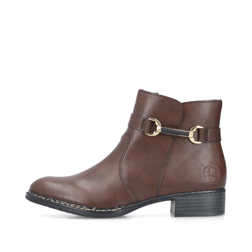 Rieker 7348725 Womens Brown Clasp Ankle Boot