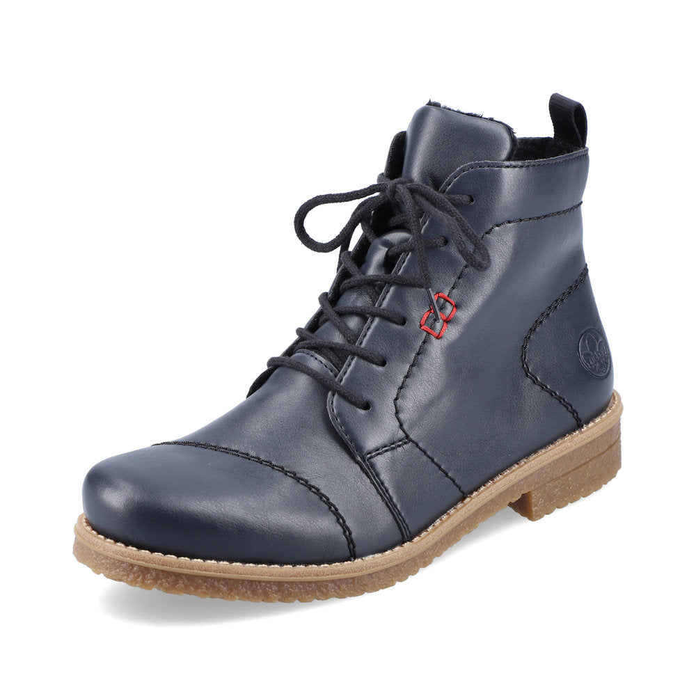 Rieker 7350014 Womens Navy Lace Ankle Boot