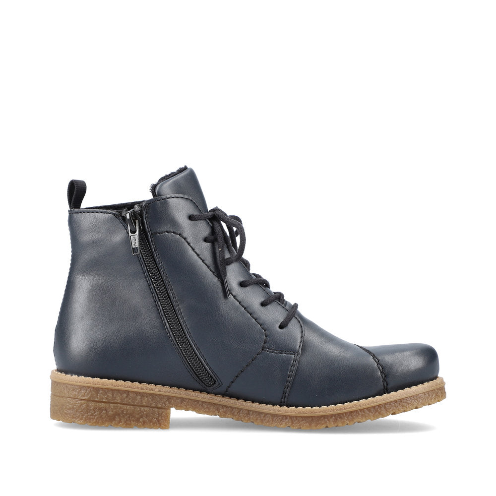 Rieker 7350014 Womens Navy Lace Ankle Boot