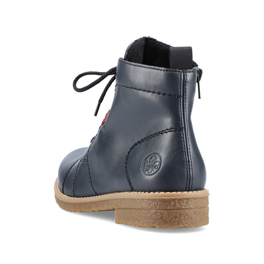 Rieker 7350014 Womens Navy Lace Ankle Boot
