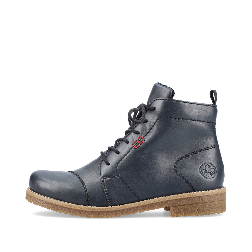 Rieker 7350014 Womens Navy Lace Ankle Boot