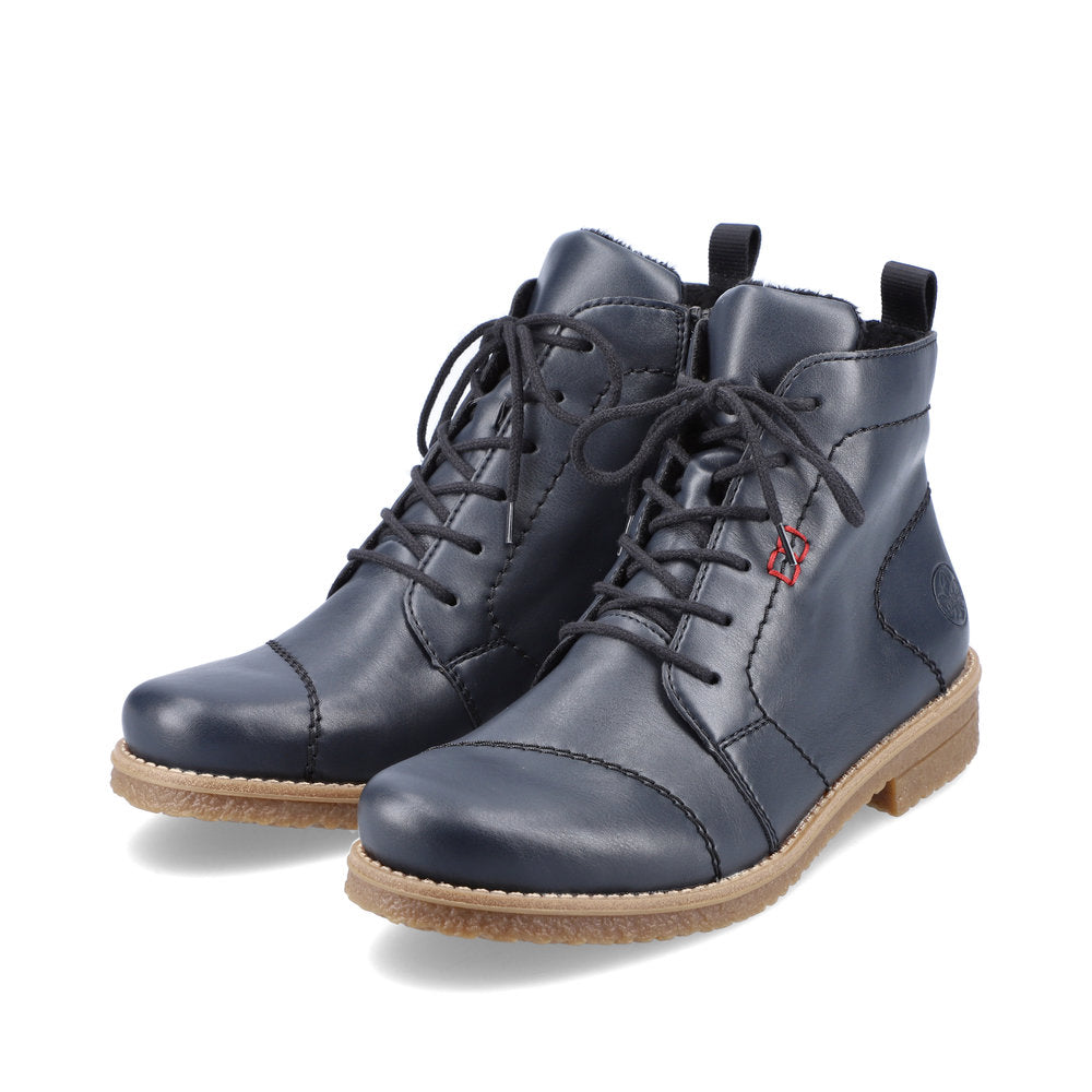 Rieker 7350014 Womens Navy Lace Ankle Boot