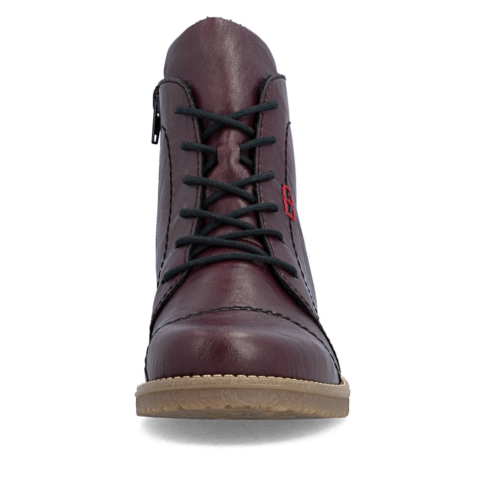 Rieker 7350030 Womens Wine Lace Ankle Boot