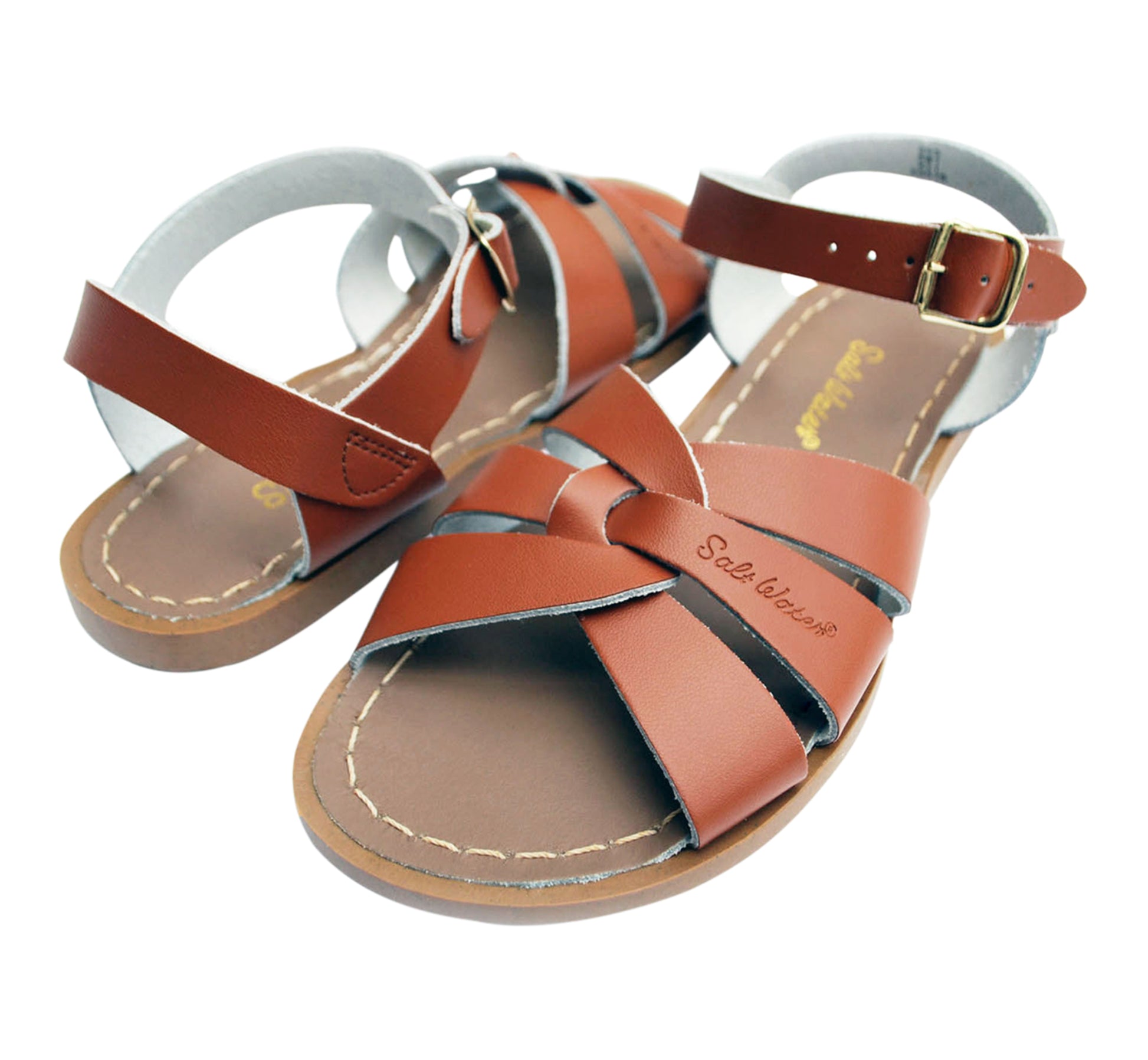 salt-water tan leather sandals
