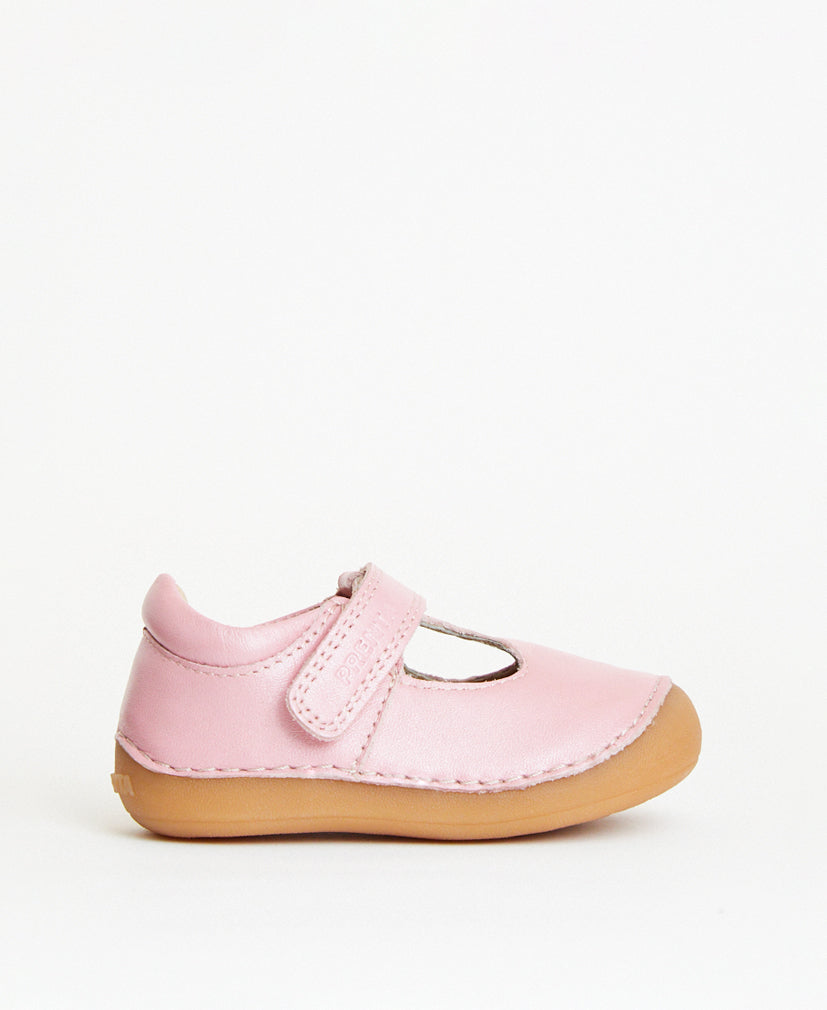 Prenta Atlas Girls Pink Metallic First Walker Shoe