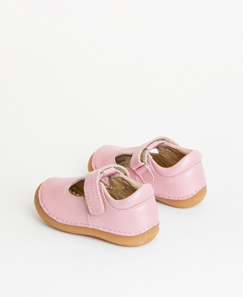 Prenta Atlas Girls Pink Metallic First Walker Shoe