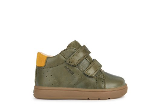 Geox Biglia Boys Dark Green Ochre Yellow Ankle Boot