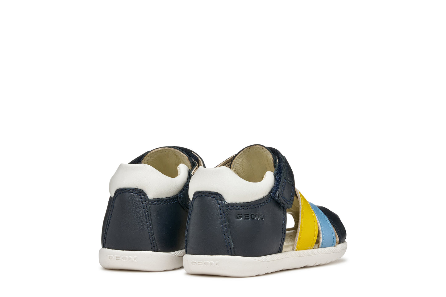 Geox Macchia Boys Navy Yellow Closed Toe Fisherman Sandal