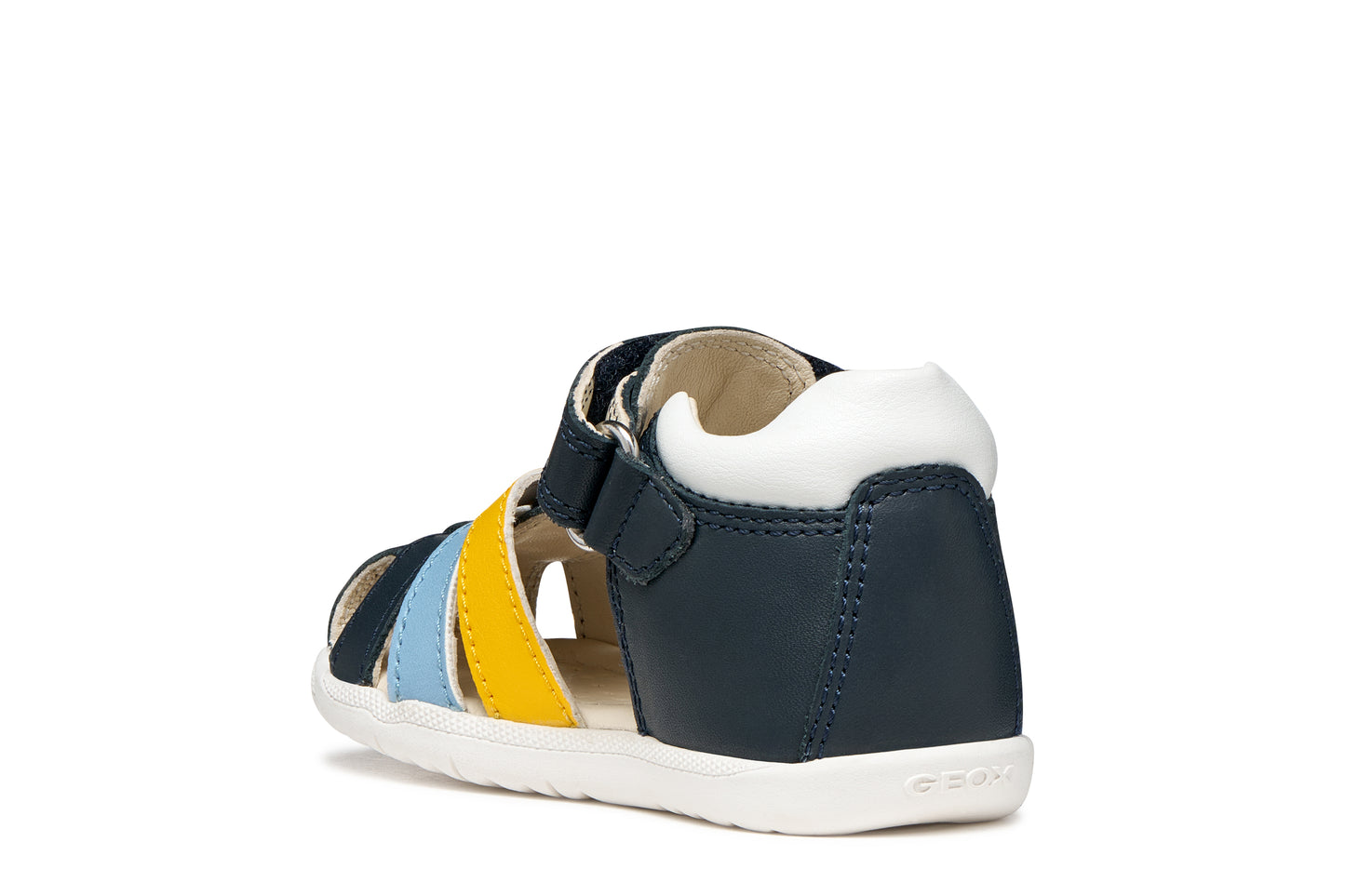 Geox Macchia Boys Navy Yellow Closed Toe Fisherman Sandal