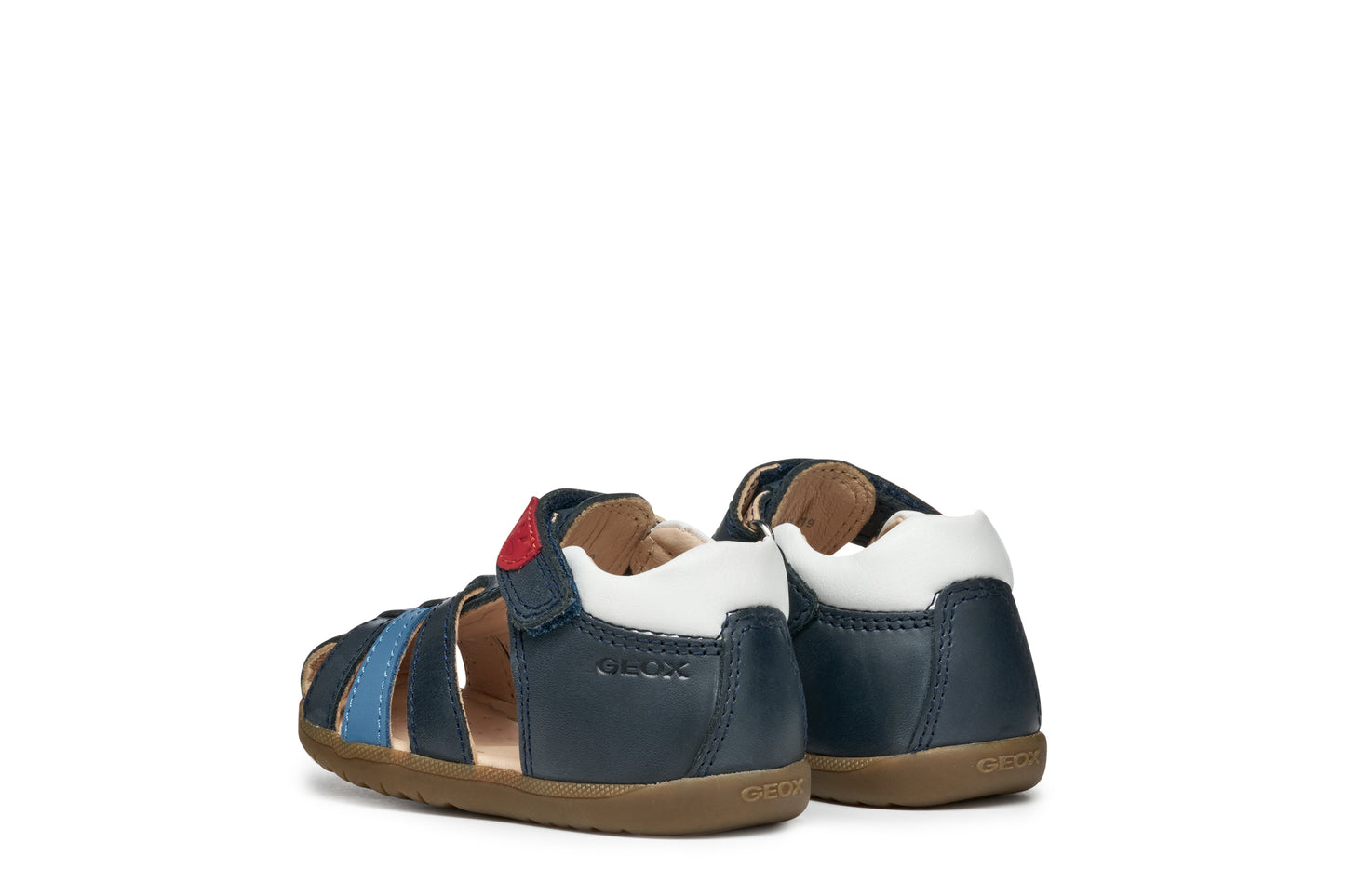 Geox Macchia Boys Navy Light Blue Closed Toe Fisherman Sandal