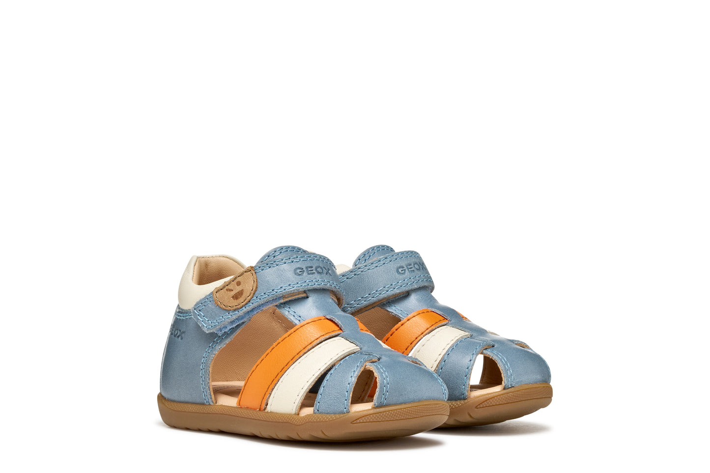 Geox Macchia Boys Blue Orange Closed Toe Fisherman Sandal