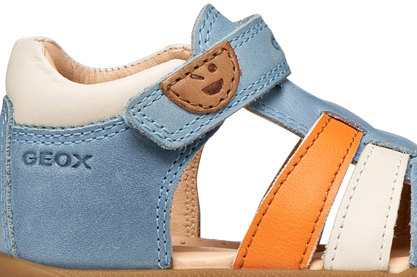 Geox Macchia Boys Blue Orange Closed Toe Fisherman Sandal