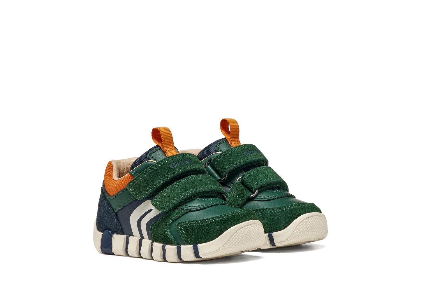 Geox Iupidoo Boys Green Orange Trainer