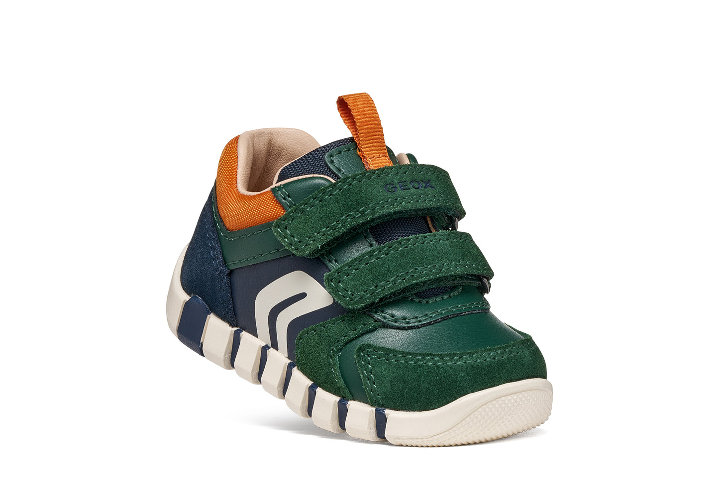 Geox Iupidoo Boys Green Orange Trainer