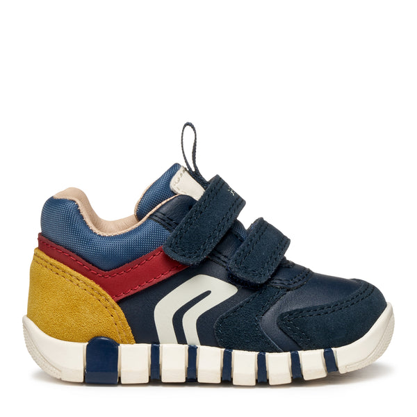 Geox Iupidoo Boys Navy Dark Red Trainer
