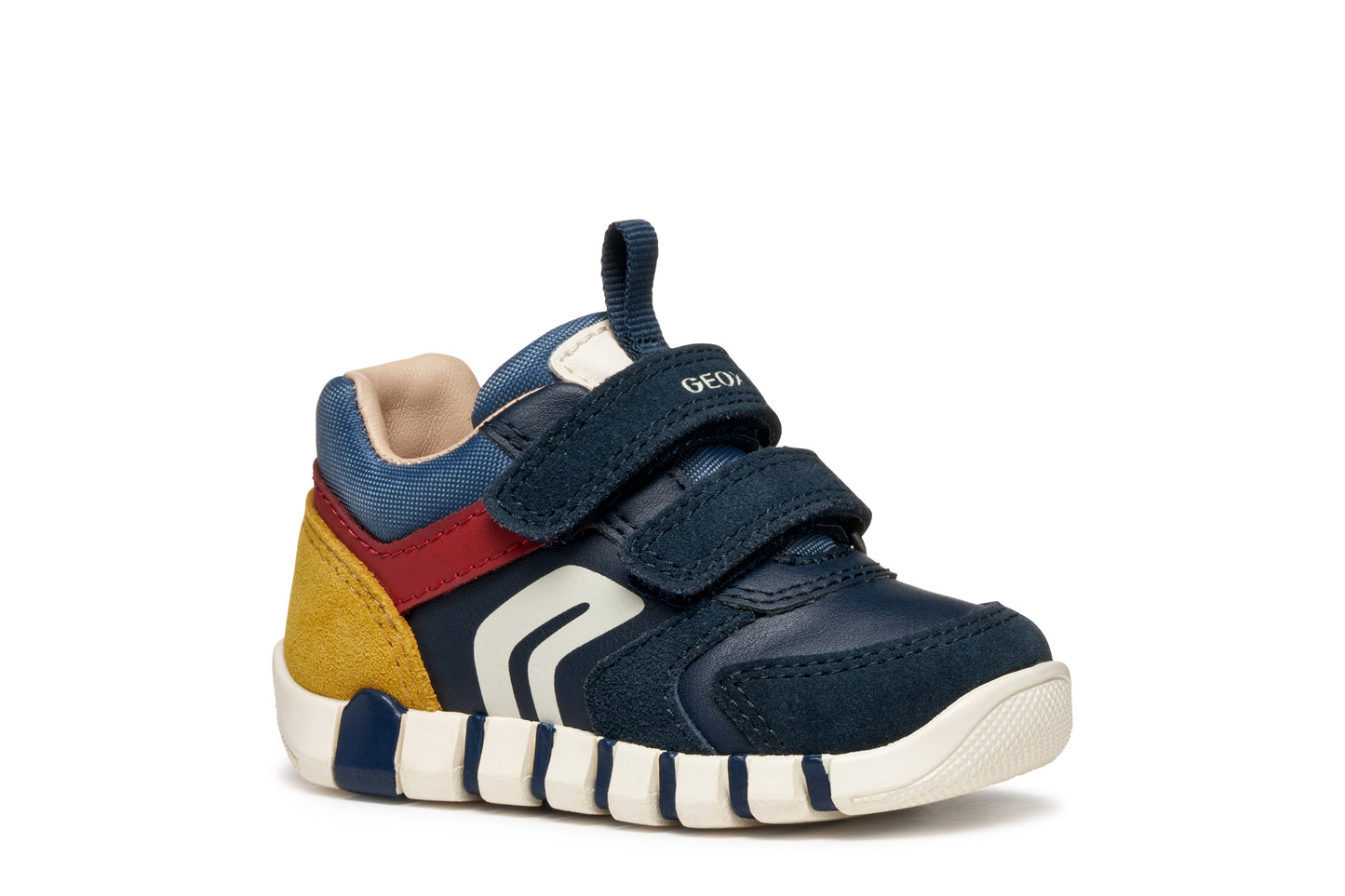 Geox Iupidoo Boys Navy Dark Red Trainer