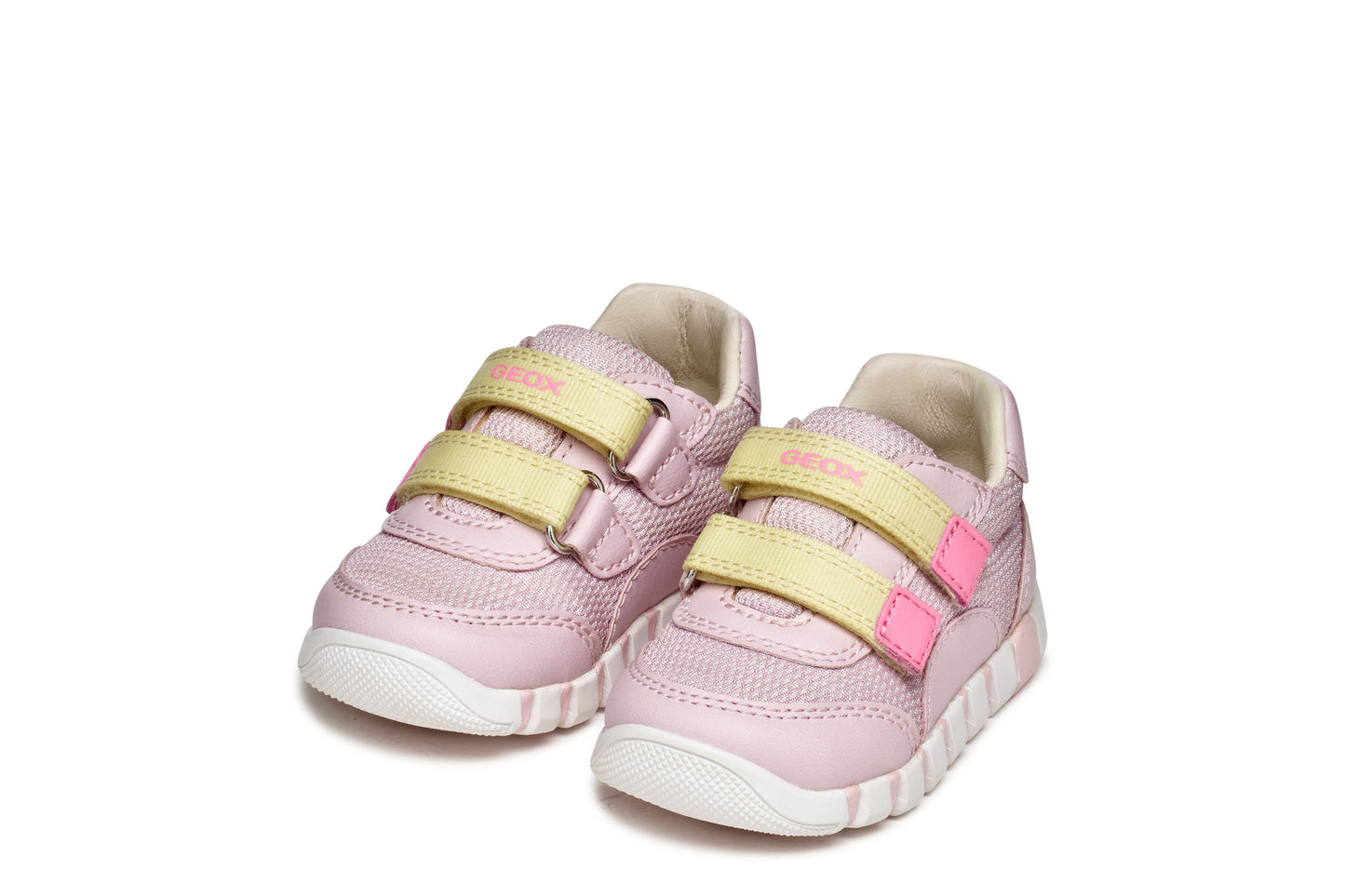 Geox Iupidoo Girls Pink Yellow Trainer