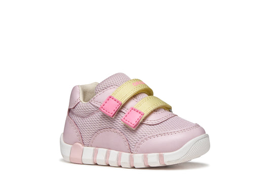 Geox Iupidoo Girls Pink Yellow Trainer