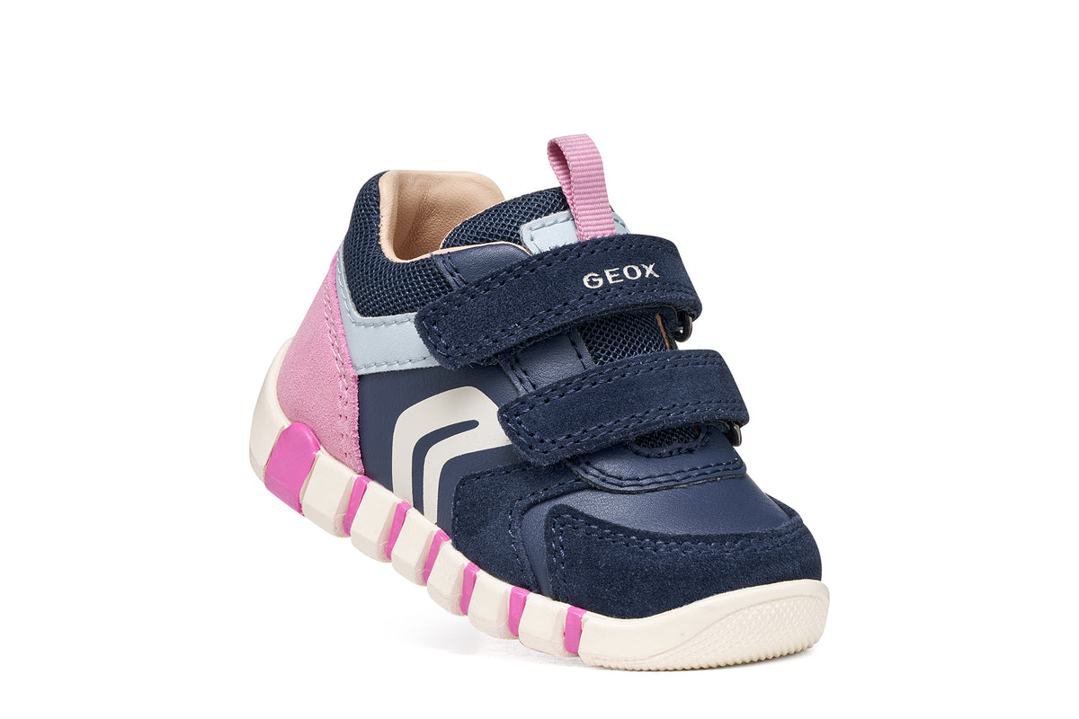 Geox Iupidoo Girls Navy Pink Trainer