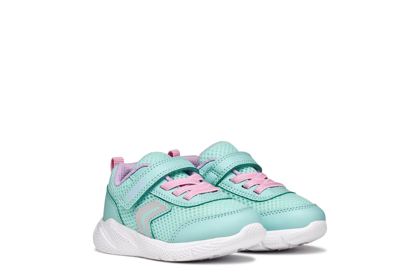 Geox Sprintye Girls Toddler Turquoise Pink Trainer