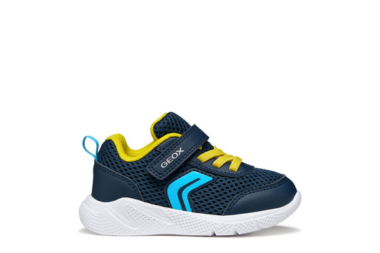 Geox Sprintye Boys Navy Yellow Infants Trainer