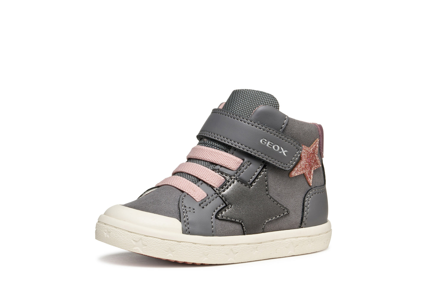 Geox Gisli Girls Grey Pink Star Ankle Boot