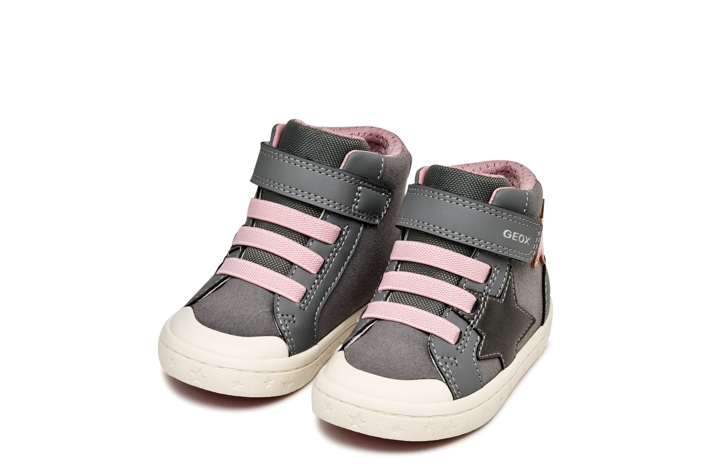 Geox Gisli Girls Grey Pink Star Ankle Boot