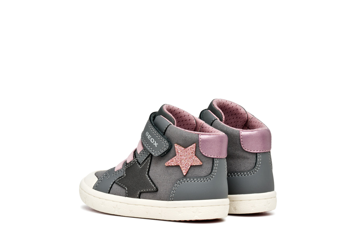 Geox Gisli Girls Grey Pink Star Ankle Boot